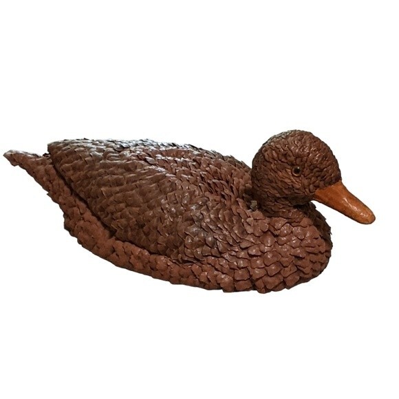Pinecone mallard duck woodsy cabin decoy folk art animal bird rustic handmade